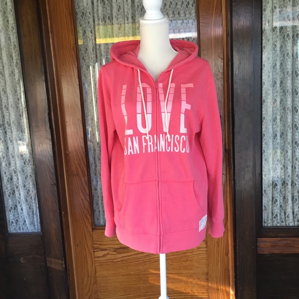 Old Navy LOVE San Francisco pink pull over hoodie